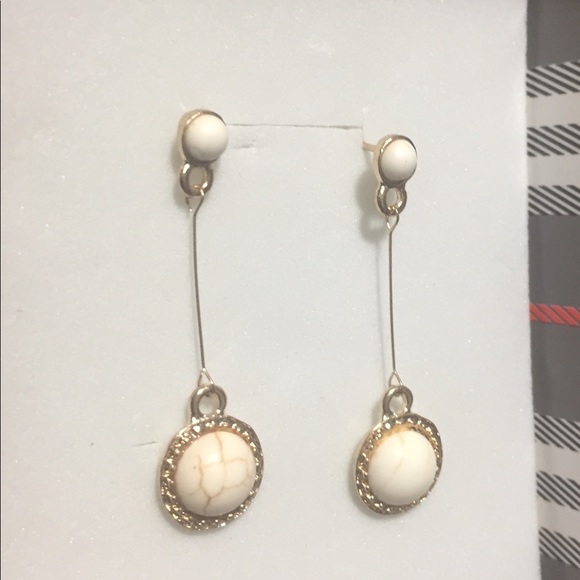 Two-Charm Stud / Dangle Drop Earrings - Picture 2 of 4